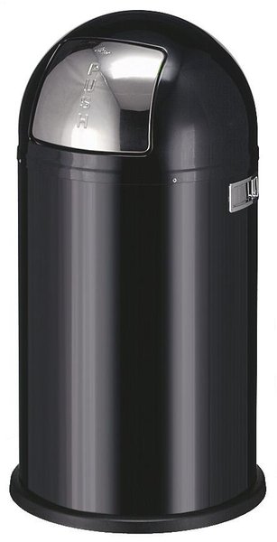 Abfallbehälter Abfallsammler Wesco Pushboy, 50 Liter, Farbe Schwarz