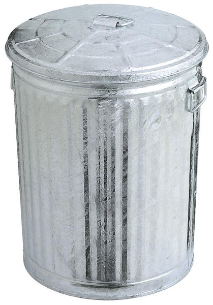 Verzinkter Müllbehälter mit Deckel, Trash Can, 54 Liter