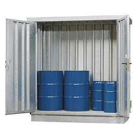 Gefahrstoffcontainer Begehbar, WHG-1 verzinkt, 1090x2170x2300, 2-flügelige Tür, 1000kg Traglast