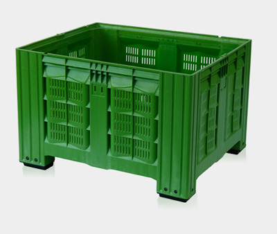 Großvolumenbehälter Obst- und Gemüsetransportbox CTX-F mit 4 Füsse, 1200x1000x785mm, Farbe Grün