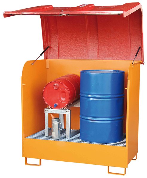 Gefahrstoff-Schrank Gefahrstoff-Depot, Typ GD-B, 1455x830x1450mm, 220 l Auffangvolumen, Orange