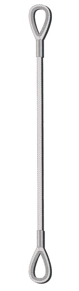Anschlagseil  Krangeschirr, 1-strängig, Seil-Ø 8mm, verz., Tragl. 700kg, beidseitig Öse, Nutzl. 2m
