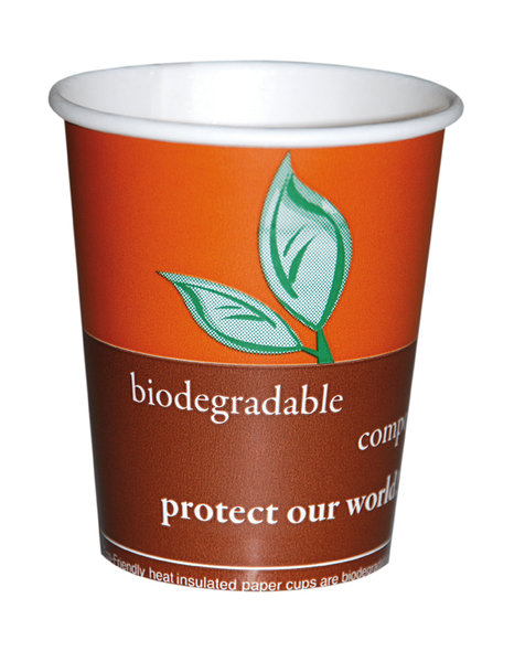 BIO Einwegbecher Coffee-to-Go Trinkbecher 100% kompostierbar, einwandig, 200ml, 50 Stück