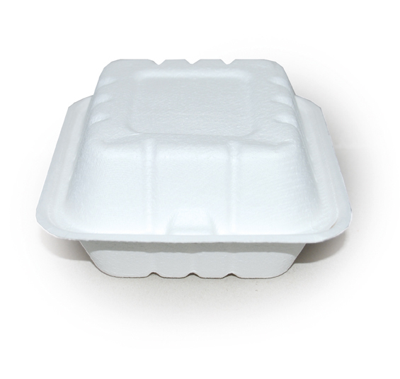 Lunchbox Einweg-Geschirr Hamburger-Box mit Deckel, 15x15x5cm, Weiß, entspricht HACCP, 500 Stück