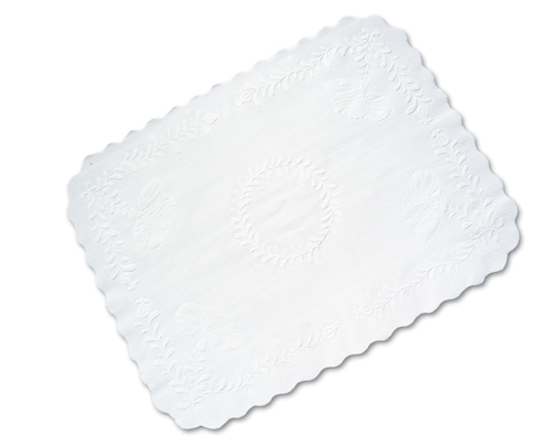 Plattenpapier Tortenscheibe Tortenpapier Tortenspitze, rechteckig, geprägt, 48x36cm, Weiß, 250 Stück