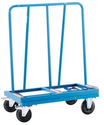 Platten-Transportwagen, 1100x700x1470mm, kurze Bauart, Tragf. 500kg, Blau