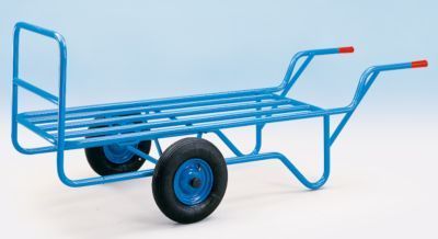 Handwagen Muldenwagen, 1500x690mm, Rohrladefläche, Luftreifen, Tragf. 400kg, Blau