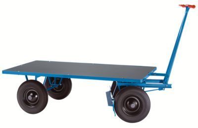 Schwerlast Handwagen Handpritschenwagen, 1050x700mm, Luftreifen, Tragf. 500kg, Blau