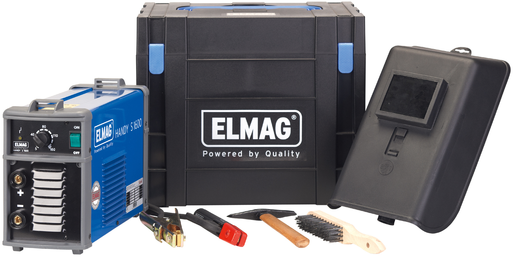 ELMAG Schweißinverter PUMA S1700 Power-Set, 5-160A, Ø1,6-4,0mm Elektroden, 230V/16A, 6,6kg