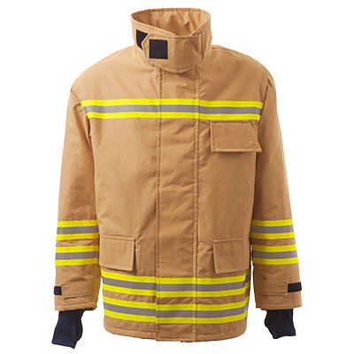 Feuerwehranzug-Überjacke FB50, Serie 5000, übertrifft EN469 Anforderung, Goldfarbe, 450gm, Größe XL