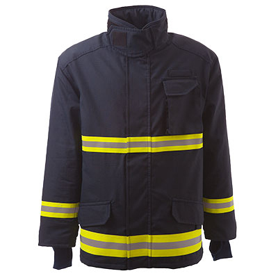 Feuerwehranzug-Überjacke FB40, Serie 4000, 4-Schichten, EN469, Marinefarbe, Nomex-Material, Größe S