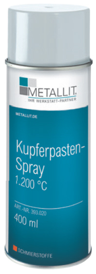 Kupferpasten-Spray Metallit, Trenn- und Montagepaste, Temperaturen bis +1.200°C, 400ml Dose
