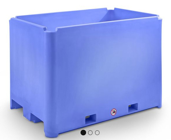Hygiene Palettenbox BI-540, Reinraumbehälter, 1200x800x830mm, PE-Schale PU-Kern, 540L, Verkehrsgelb