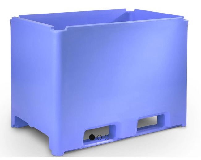 Hygiene Palettenbox BI-565, Reinraumbehälter, 1200x800x875mm, PE-Schale PU-Kern, 565L, Verkehrsgelb