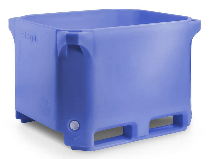 Hygiene Palettenbox BI-700, Reinraumbehälter, 1200x1000x820mm, PE-Schale PU-Kern, 700L, Verkehrsgelb