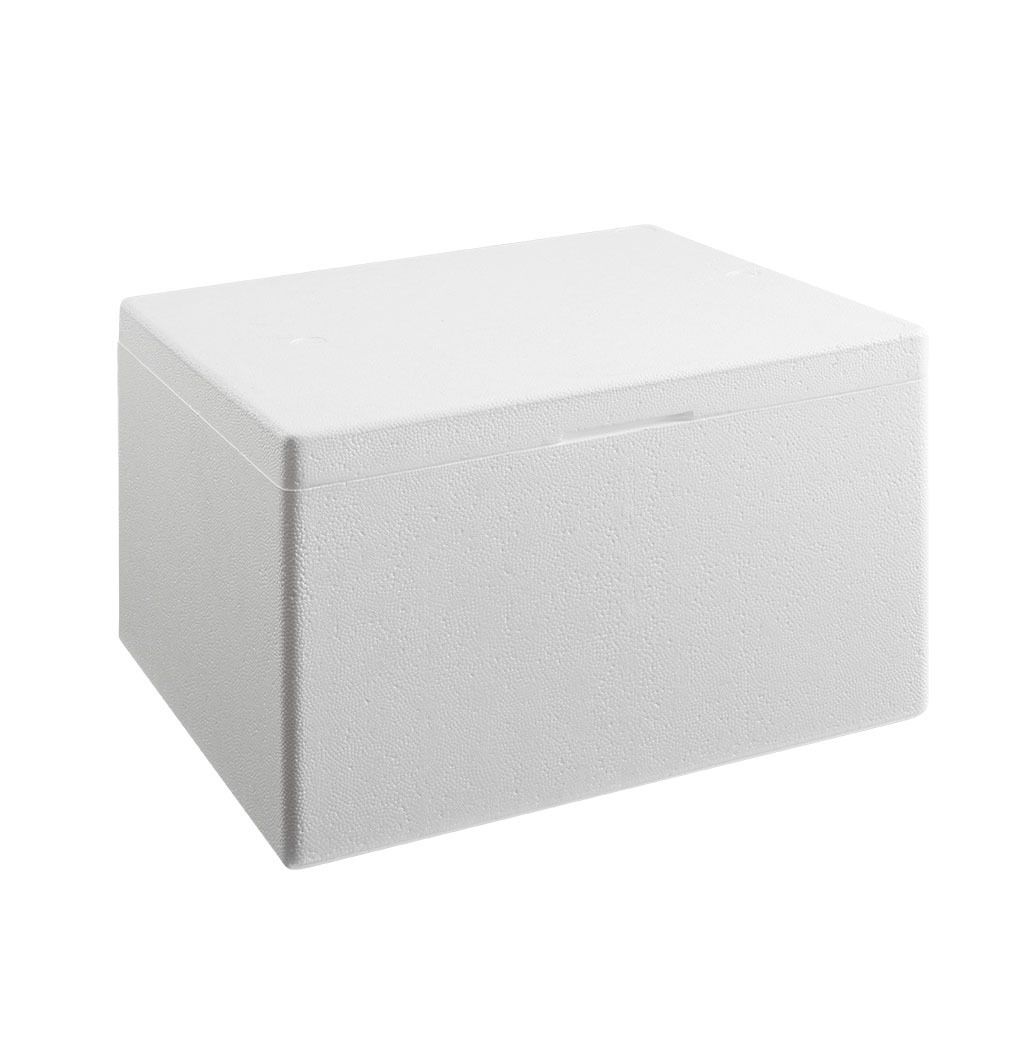 Styroporbox Kühlbox Isolierbox 200x150x130mm, inkl. Deckel, Einwegbox, 4 Liter, Weiß, 34 Stück